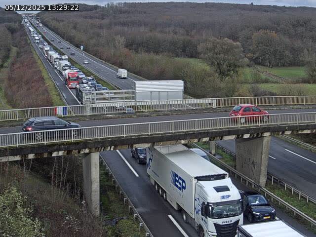 Caméra autoroute France - A31, Zoufftgen direction Luxembourg-ville, à la frontière entre la France et le Luxembourg