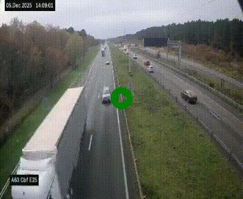 Webcam autoroute A63 en périphérie de Bordeaux au sud-est de la ville, en provenance du bassin d'Arcachon. Vue orientée vers Bordeaux