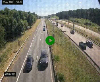 Webcam autoroute A63 en périphérie de Bordeaux au sud-est de la ville, en provenance du bassin d'Arcachon. Vue orientée vers Bordeaux