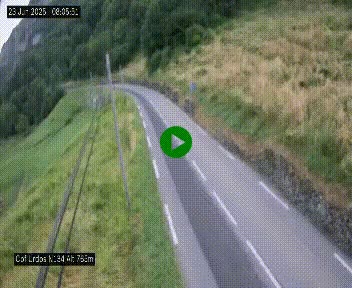 Webcam dans les Pyrénées Atlantique au niveau du col d'Urdos et du fort du Pourtalet sur la N134, en direction du Col et du tunnel du Somport, à 765 mètres d'altitude
