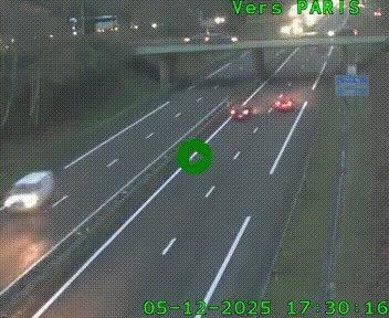 Caméra routière sur l'autoroute A20 au nord de Limoges, à la jonction avec la N520. Vue orientée vers Paris