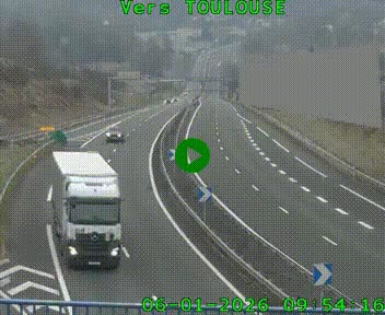 Caméra routière sur l'autoroute A20 à Noailles, en périphérie de Brive-la-Gaillarde. Vue orientée vers Toulouse