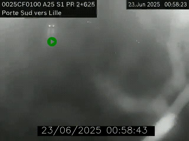 Webcam autoroute A25 sur le périphérique de Lille à hauteur de Lille-Sud et la sortie 3 Faches-Thumesnil. Vue orientée vers Lille-Centre.