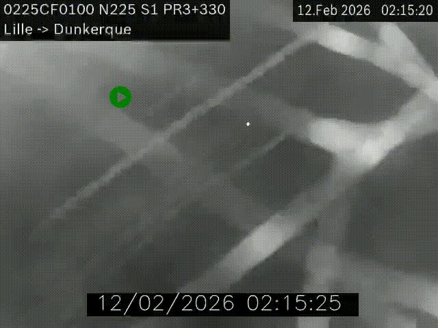 Webcam autoroute A25 (N225) à hauteur de Bergues (Bierne). Vue orientée vers Dunkerque.