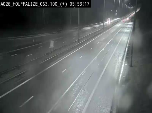 Webcam autoroute des Ardennes (E25/A26) à hauteur d'Houffalize. Vue orientée vers Baraque de Fraiture