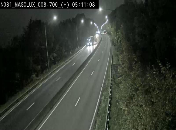 Webcam sur la N81 (E411) à hauteur de la jonction avec la N883. Vue orientée vers Longwy