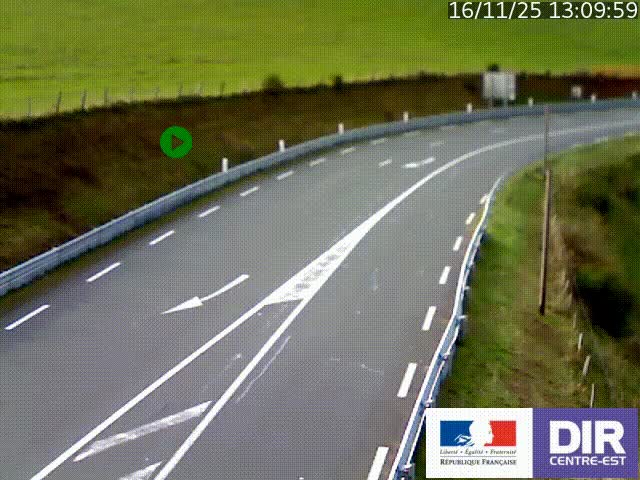 Webcam sur le col Pin Bouchain, vue orientée vers Roanne, en provenance de Lyon sur la nationale 7 (N7)