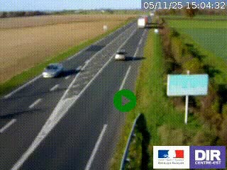 Webcam routière sur la RN7 à hauteur de Toulon-sur-Allier, entre Moulins et Vichy