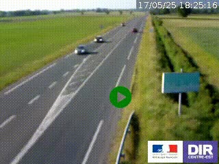 Webcam routière sur la RN7 à hauteur de Toulon-sur-Allier, entre Moulins et Vichy