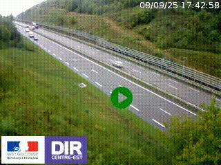 Webcam au niveau du col de Bois Clair à hauteur de Cluny sur la N79. Vue orientée vers Mâcon