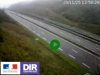 Webcam au niveau du col de Bois Clair à hauteur de Cluny sur la N79. Vue orientée vers Mâcon