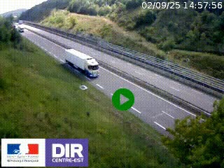 Webcam au niveau du col de Bois Clair à hauteur de Cluny sur la N79. Vue orientée vers Mâcon