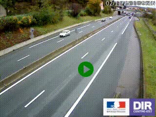 Caméra autoroutière sur l'A47 à hauteur de Givors, a proximité de Lyon. La webcam est orientée vers Lyon