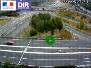 Webcam traffic à Grenoble-sud sur l'autoroute A480. Vue orientée vers l'entrée et la sortie de Grenoble