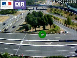 Webcam traffic à Grenoble-sud sur l'autoroute A480. Vue orientée vers l'entrée et la sortie de Grenoble