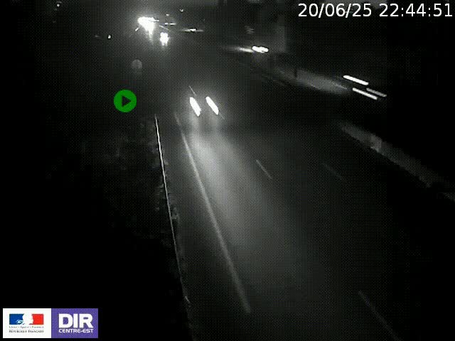 Webcam à Bron sur l'A43 à la jonction avec le boulevard périphérique de Lyon (D383). Vue orientée vers Lyon
