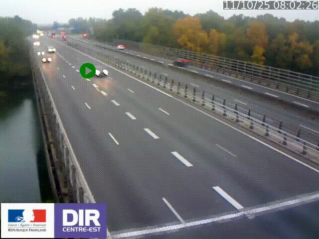 Caméra trafic à la jonction entre l'A46 (Rocade-est de Lyon) et l'A42 à hauteur de Vault-en-Velin en direction de Marseille