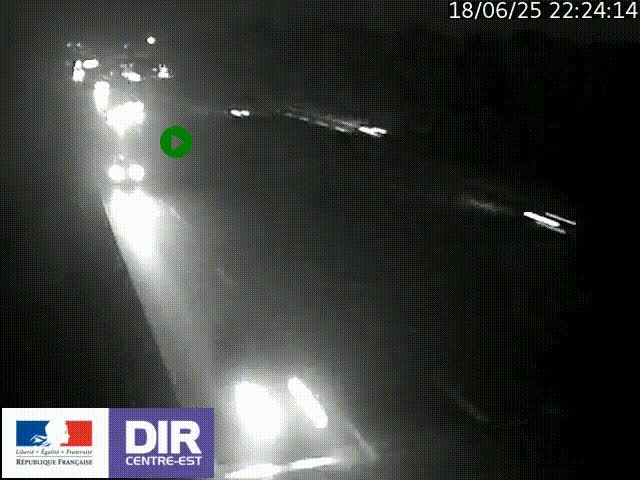 Caméra trafic à la jonction entre l'A46 (Rocade-est de Lyon) et l'A42 à hauteur de Vault-en-Velin en direction de Marseille