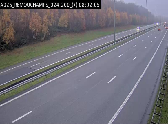Webcam à hauteur de Spa entre la sortie Remouchamps et la sortie Stavelot. Vue orientée vers les Ardennes