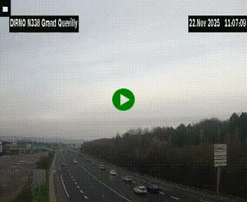 Webcam routière sur N338 à hauteur de Grand-Quevilly en périphérie de Rouen. Vue orientée vers Rouen