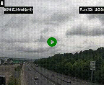 Webcam routière sur N338 à hauteur de Grand-Quevilly en périphérie de Rouen. Vue orientée vers Rouen