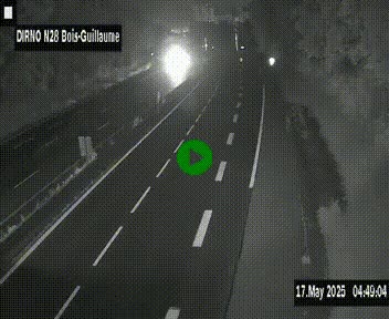 Webcam routière à hauteur de Bois-Guillaume en périphérie de Rouen. Vue orientée vers Rouen