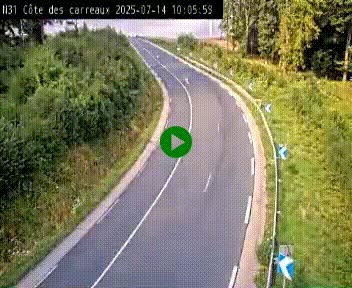 Webcam en haut de la Côte des Carreaux sur la N31 à Avesnes-en-Bray. Vue orientée vers Rouen