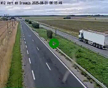 Webcam à hauteur de Vert-en-Drouais sur la N12, en périphérie de Dreux. Vue orientée vers Alençon