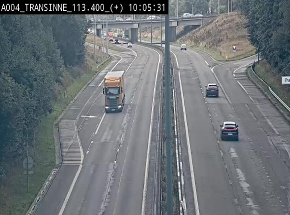 Webcam dans les Ardennes sur l'E411 à hauteur de Transinne. Vue orientée vers le sud de la Belgique