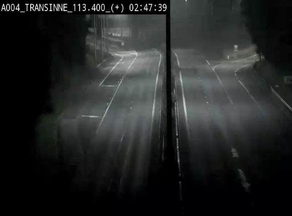 Webcam dans les Ardennes sur l'E411 à hauteur de Transinne. Vue orientée vers le sud de la Belgique