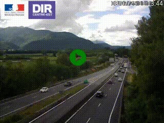 Caméra trafic à Meylan sur la Rocade-Sud de Grenoble en direction d'Aix-en-Provence