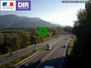 Caméra trafic à Meylan sur la Rocade-Sud de Grenoble en direction d'Aix-en-Provence