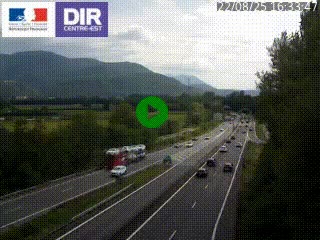 Caméra trafic à Meylan sur la Rocade-Sud de Grenoble en direction d'Aix-en-Provence