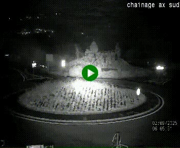 Webcam au nord d'Ax-les-Thermes au niveau de l'aire de chaînage de la N20. Vue orientée vers les Pyrénées, en direction de Pas de la Case