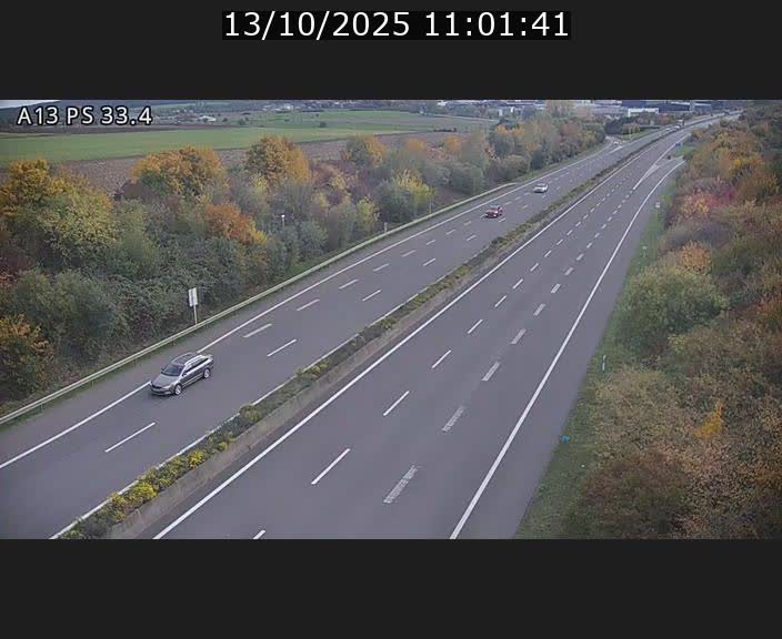 Webcam trafic sur A13 à hauteur de Mondorf-les-Bains en direction d'Altwies
