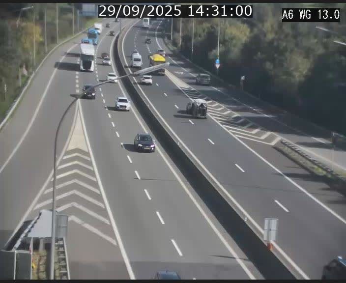 Traffic live webcam Luxembourg Mamer - A6 - BK 13 - direction Luxembourg/France/Allemagne