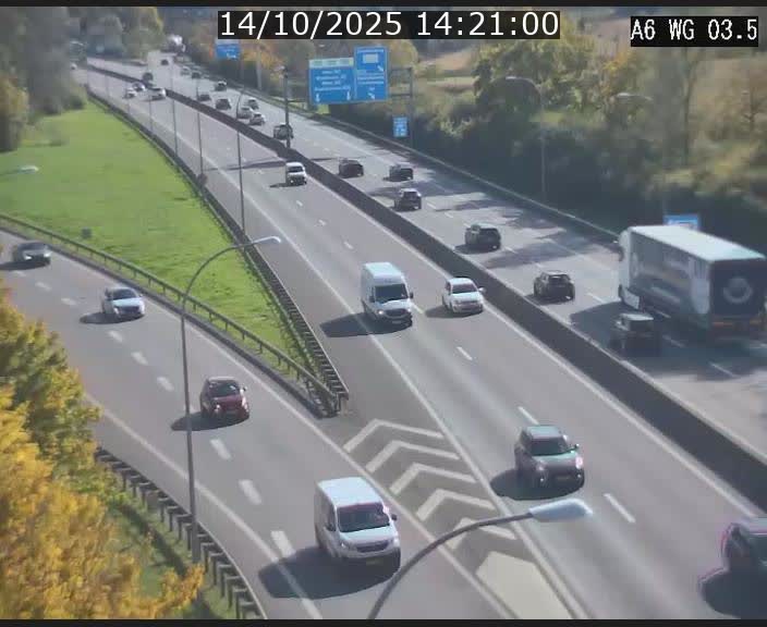 Traffic live webcam Luxembourg - Croix de Cessange - A6 - BK 3.5 - direction France/Allemagne