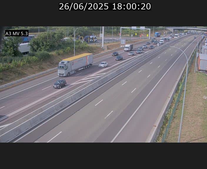 Webcam à l'Aire de Berchem au Luxembourg sur l'A3. Vue orientée vers la France