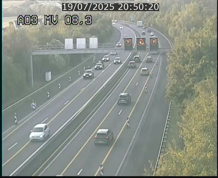 Webcam Autoroute après la Croix de Bettembourg en direction de Luxembourg sur l'A3