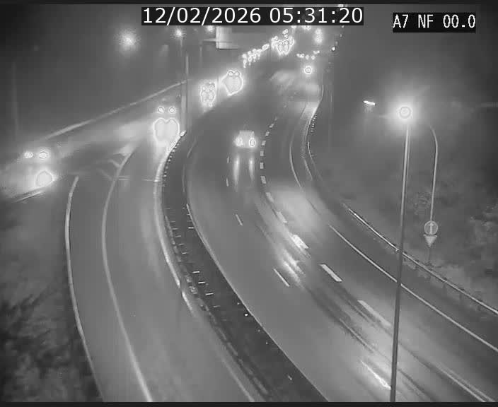 Caméra autoroute Luxembourg A7 - Echangeur A1/A7 Grünewald direction Tunnel Stafelter