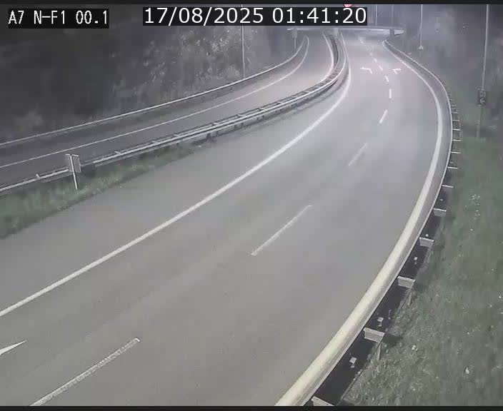 Webcam autoroute Luxembourg A7 située dans la sortie 1 Waldhof, vers la N11, avant le Tunnel Stafelter