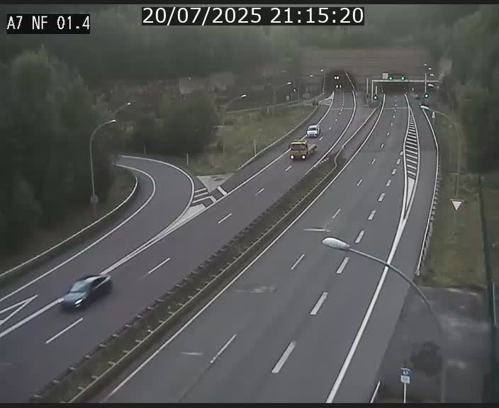 Caméra autoroute Luxembourg A7 - Echangeur Waldhaff - direction Tunnel Stafelter