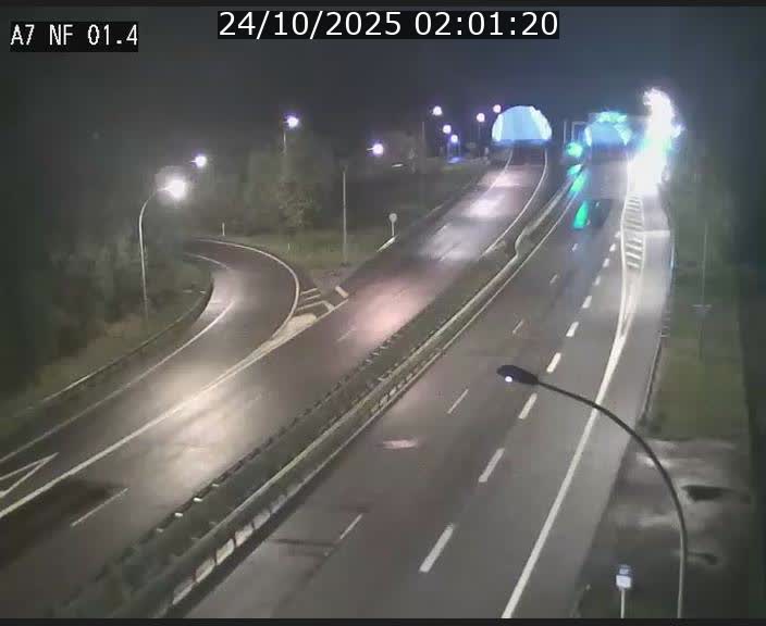 Caméra autoroute Luxembourg A7 - Echangeur Waldhaff - direction Tunnel Stafelter