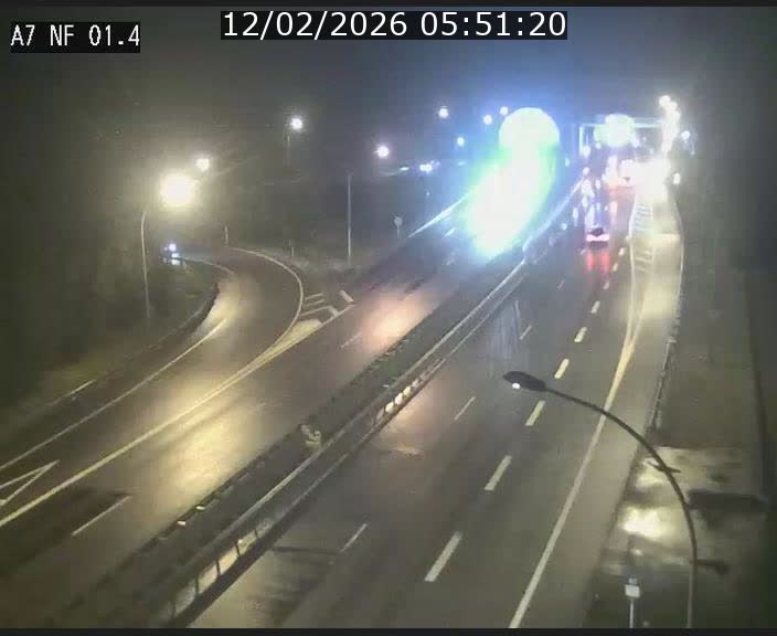 Caméra autoroute Luxembourg A7 - Echangeur Waldhaff - direction Tunnel Stafelter