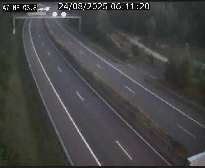 Webcam autoroute A7 au Luxembourg à la sortie du Tunnel Stafelter vers le Nord