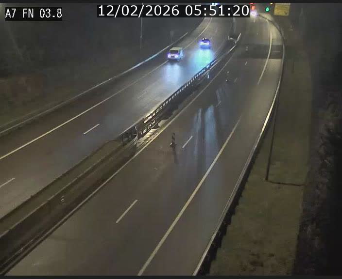 Caméra autoroute Luxembourg A7 - Passage à gibier Rëngelbour - direction Tunnel Stafelter