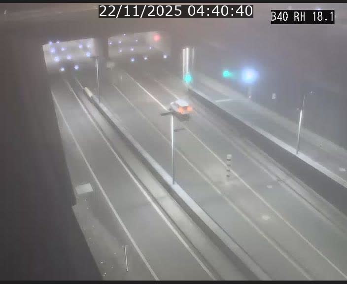 Webcam sur la route de contournement d'Esch-Belval avant le tunnel Central Gate au niveau de la porte de France et du radar fixe