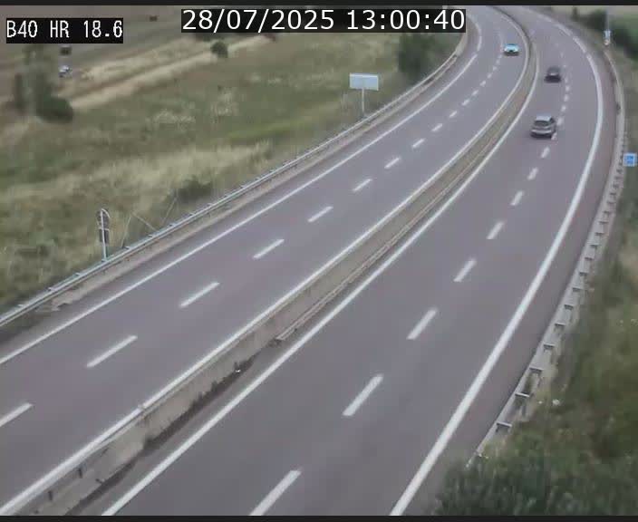 Webcam sur la route de liaison entre Micheville et Esch-Belval à la frontière entre le Luxembourg et la France. Vue orientée vers la Lorraine.