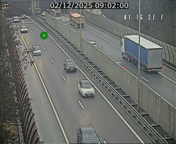 Traffic live webcam Luxembourg Kirchberg - A1 direction Luxembourg-ville - BK 7.7