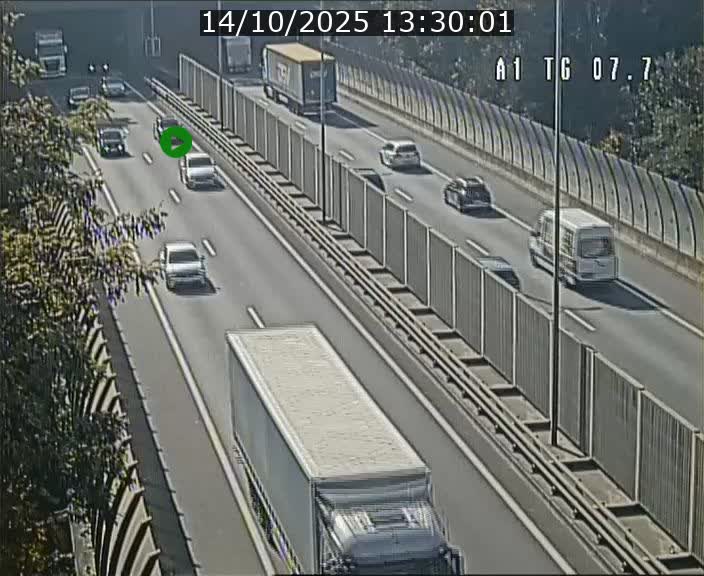 Traffic live webcam Luxembourg Kirchberg - A1 direction Luxembourg-ville - BK 7.7